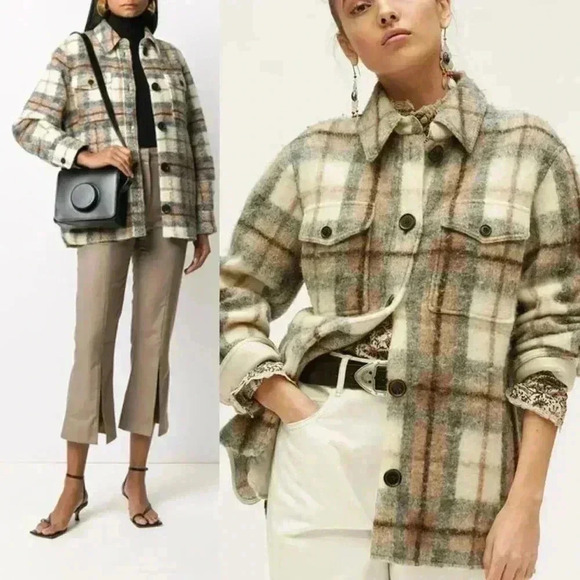 Isabel Marant Étoile Gastoni‎ Checked Wool-blend Jacket Size 36 FR Small - Picture 4 of 15
